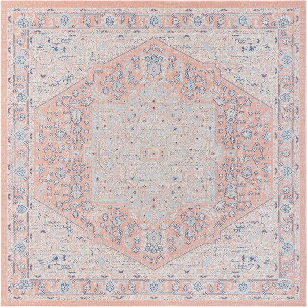 Savannah Series Collection Area Rug - Charleston (Powder Pink) Square Powder Pink  lifestyle 15