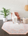 Savannah Series Collection Area Rug - Charleston (Powder Pink) Octagon Powder Pink  lifestyle 21