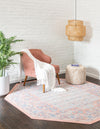 Savannah Series Collection Area Rug - Charleston (Powder Pink) Octagon Powder Pink  lifestyle 26