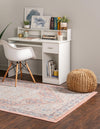 Savannah Series Collection Area Rug - Charleston (Powder Pink) Rectangle Powder Pink  lifestyle 3
