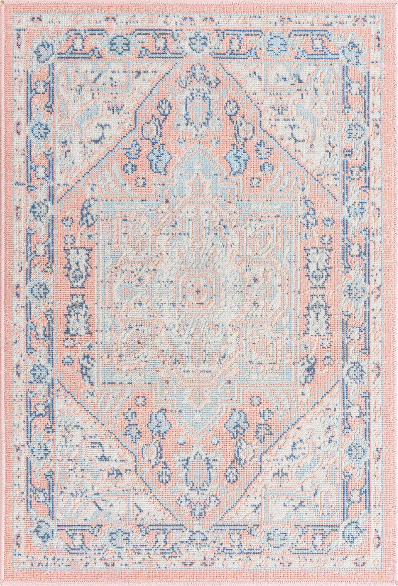 Savannah Series Collection Area Rug - Charleston (Powder Pink) Rectangle Powder Pink  lifestyle 2