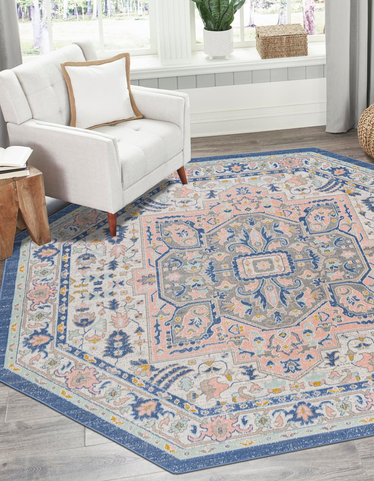 Savannah Series Collection Area Rug - Charleston (Multi) Octagon Multi  lifestyle 23
