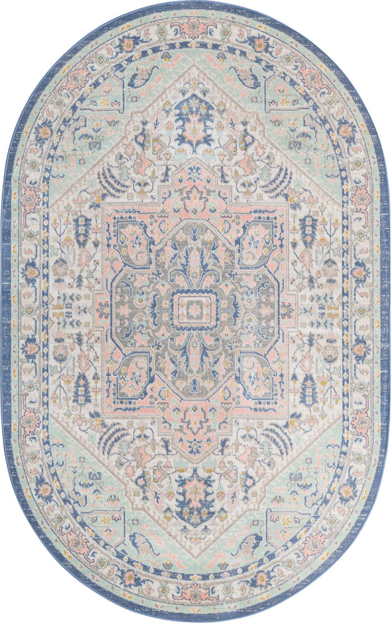 Savannah Series Collection Area Rug - Charleston (Multi) Oval Multi  lifestyle 37