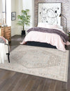 Savannah Series Collection Area Rug - Charleston (Cloud Gray) Square Cloud Gray  lifestyle 22