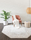 Savannah Series Collection Area Rug - Charleston (Cloud Gray) Octagon Cloud Gray  lifestyle 23