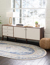 Savannah Series Collection Area Rug -  Augusta (Sky blue) Oval Sky blue  lifestyle 18