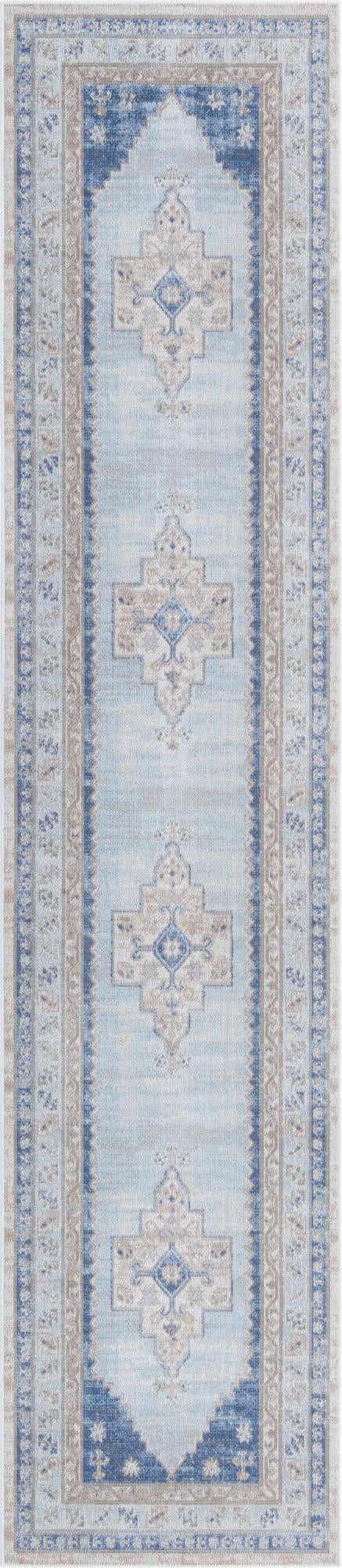 Savannah Series Collection Area Rug -  Augusta (Sky blue) Runner Sky blue  lifestyle 12