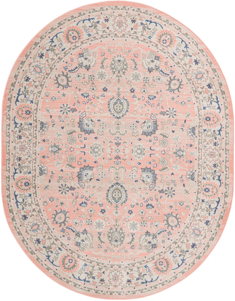 Savannah Series Collection Area Rug -  Beaufort Oval Powder Pink  lifestyle 46