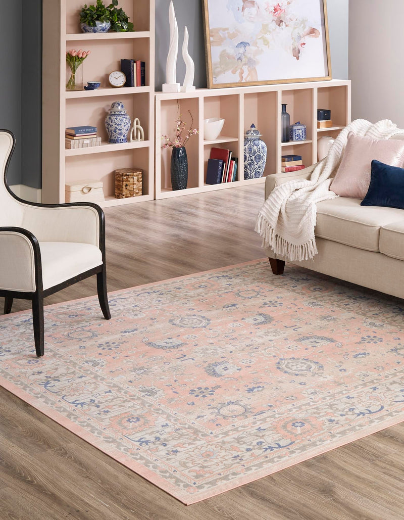 Savannah Series Collection Area Rug -  Beaufort Square Powder Pink  lifestyle 64