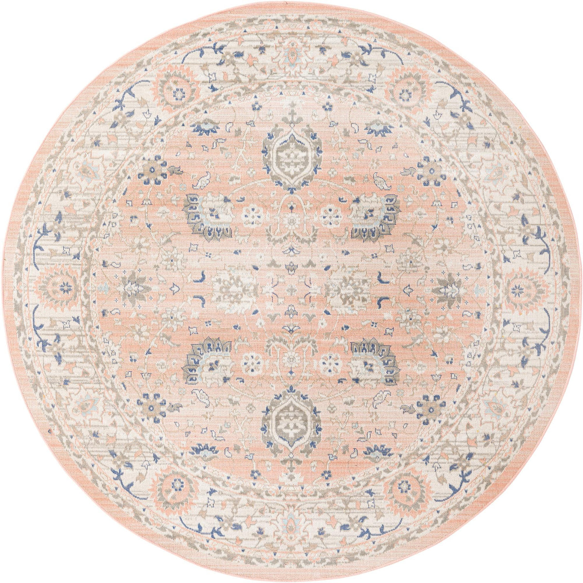 Savannah Series Collection Area Rug -  Beaufort Round Powder Pink  lifestyle 48