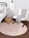 Savannah Series Collection Area Rug -  Beaufort Round Powder Pink  lifestyle 57