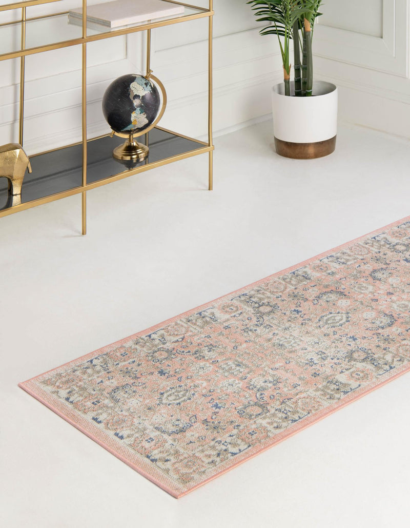 Savannah Series Collection Area Rug -  Beaufort Runner Powder Pink  lifestyle 85
