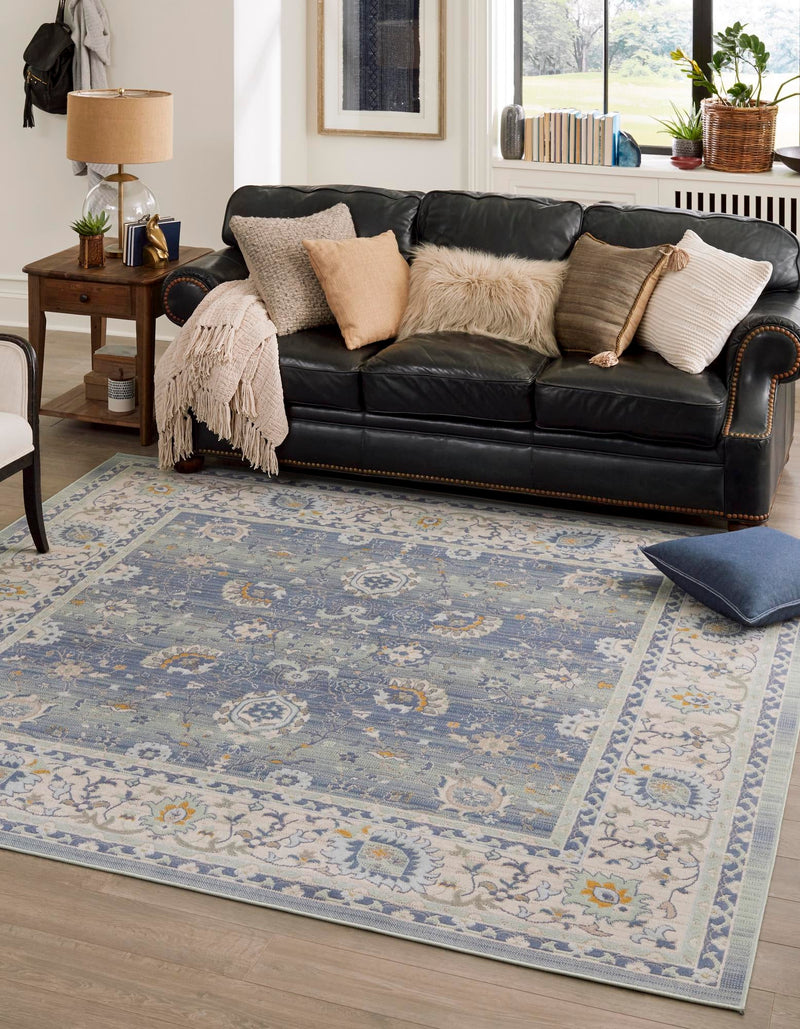 Savannah Series Collection Area Rug -  Beaufort Square French Blue  lifestyle 66