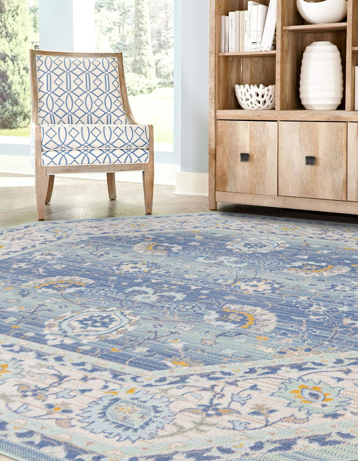 Savannah Series Collection Area Rug -  Beaufort Octagon French Blue  lifestyle 87
