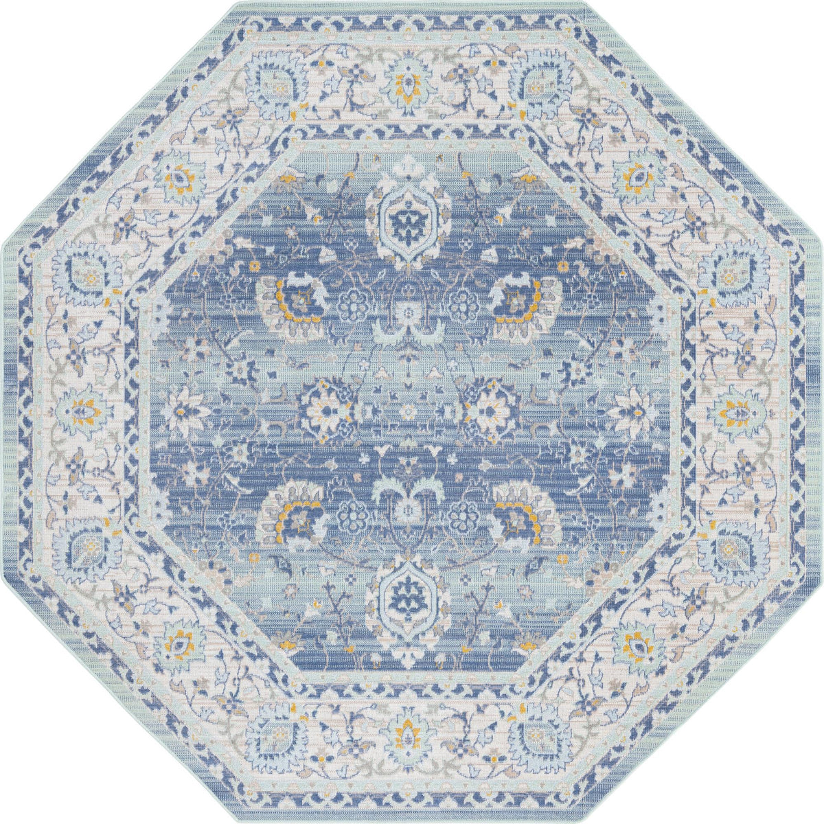 Savannah Series Collection Area Rug -  Beaufort Octagon French Blue  lifestyle 86