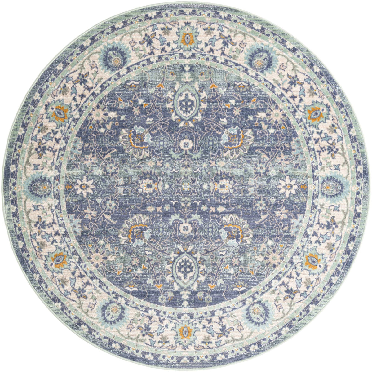 Savannah Series Collection Area Rug -  Beaufort Round French Blue  lifestyle 87