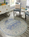 Savannah Series Collection Area Rug -  Beaufort Round French Blue  lifestyle 68