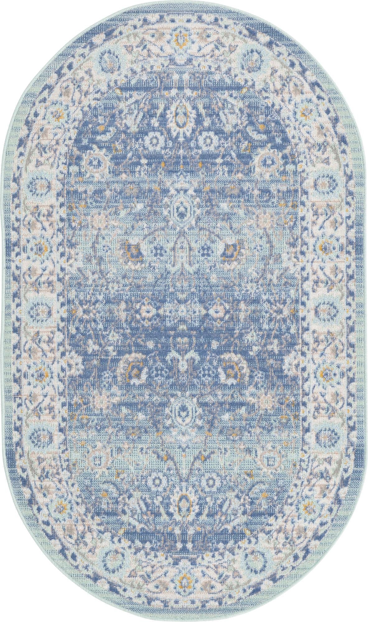 Savannah Series Collection Area Rug -  Beaufort Oval French Blue  lifestyle 44