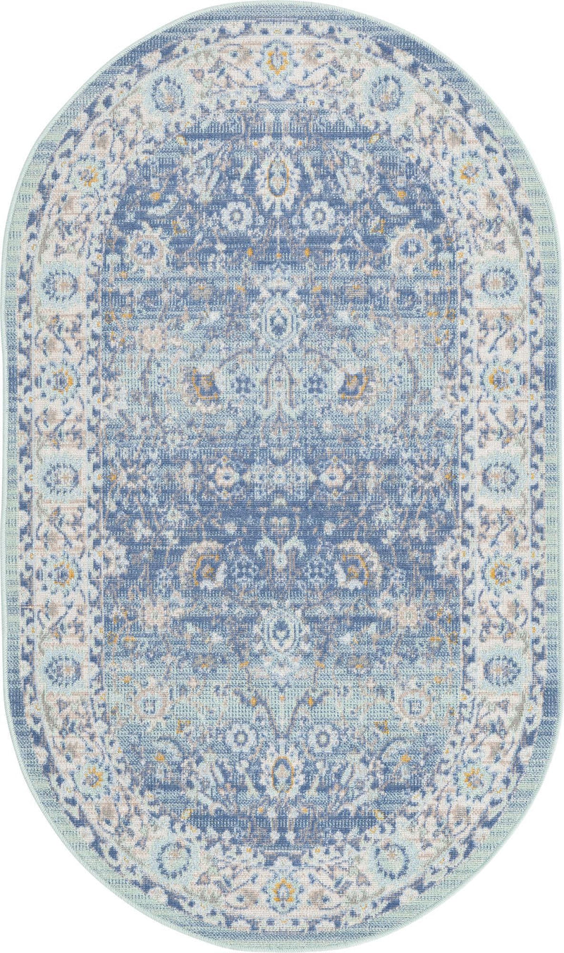 Savannah Series Collection Area Rug -  Beaufort Oval French Blue  lifestyle 44