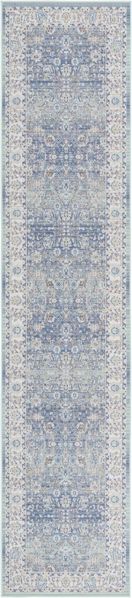 Savannah Series Collection Area Rug -  Beaufort Runner French Blue  lifestyle 45