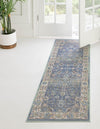 Savannah Series Collection Area Rug -  Beaufort Runner French Blue  lifestyle 54