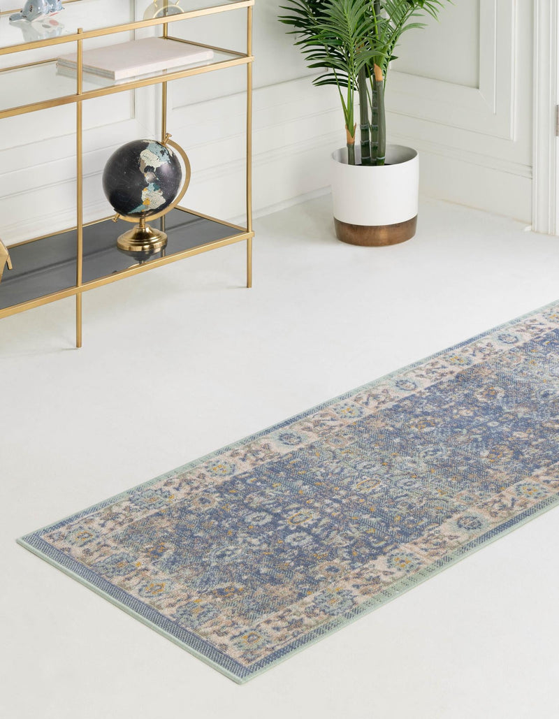 Savannah Series Collection Area Rug -  Beaufort Runner French Blue  lifestyle 63