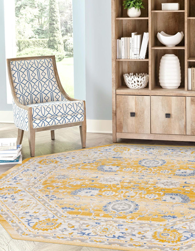 Savannah Series Collection Area Rug -  Beaufort Octagon Tuscan Yellow  lifestyle 70