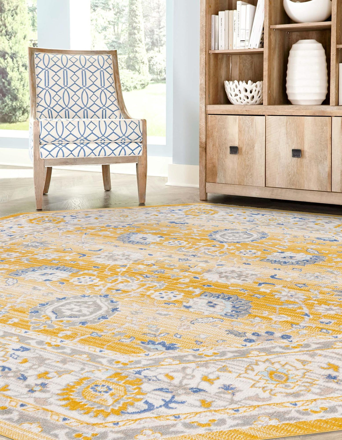 Savannah Series Collection Area Rug -  Beaufort Octagon Tuscan Yellow  lifestyle 90