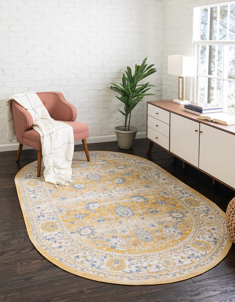 Savannah Series Collection Area Rug -  Beaufort Oval Tuscan Yellow  lifestyle 69