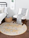 Savannah Series Collection Area Rug -  Beaufort Round Tuscan Yellow  lifestyle 52