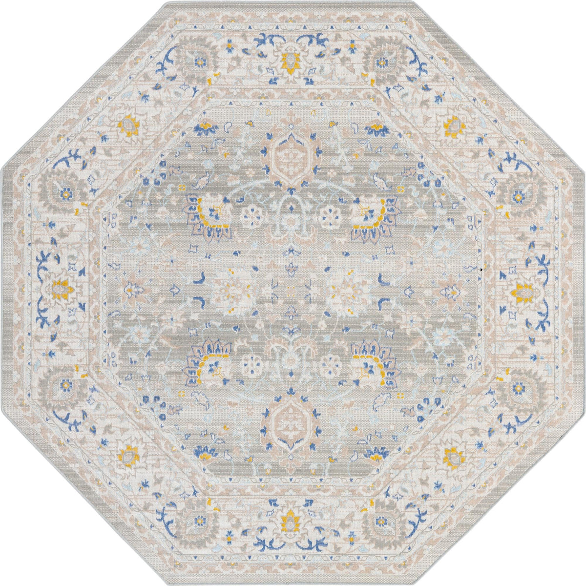 Savannah Series Collection Area Rug -  Beaufort Octagon Cloud Gray  lifestyle 55