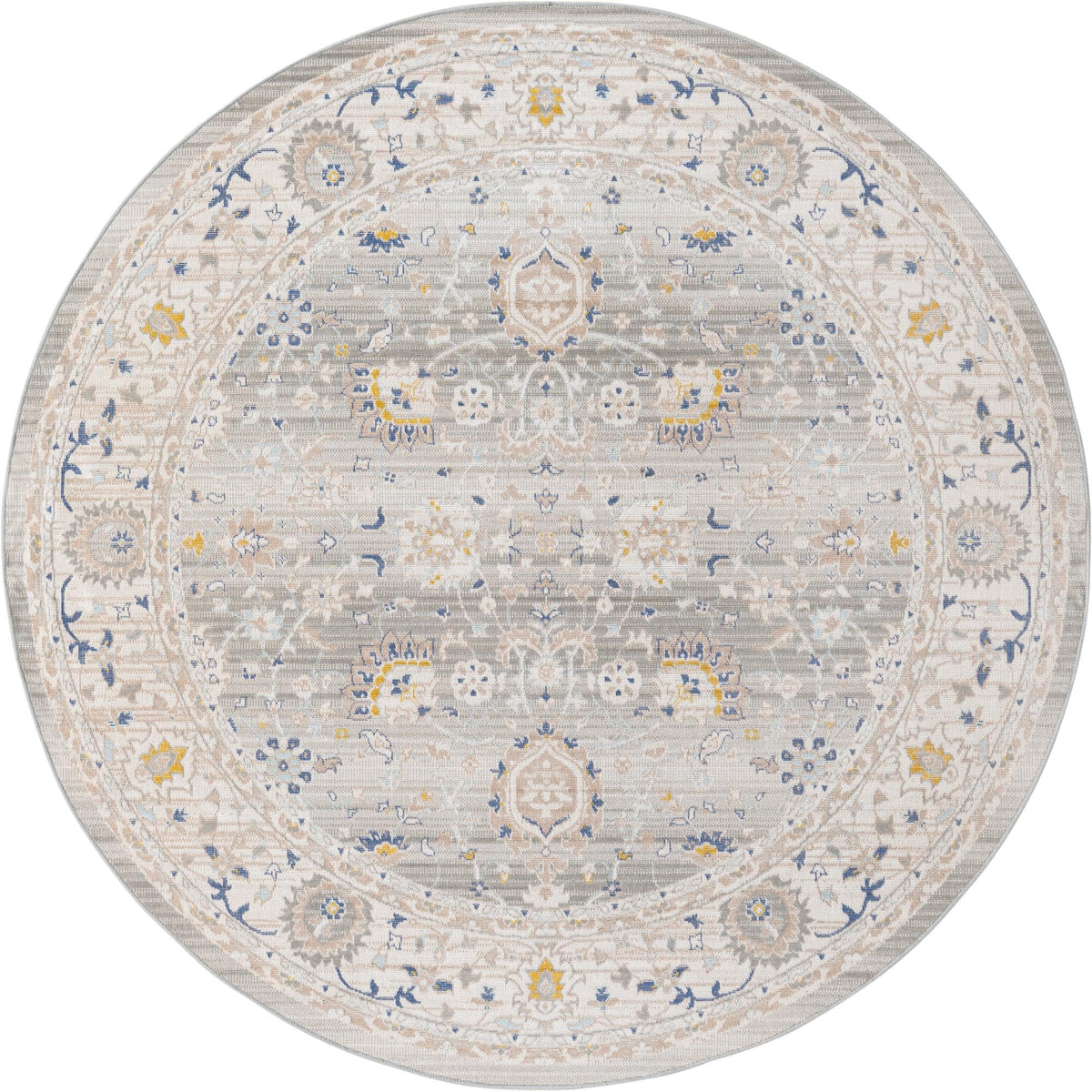 Savannah Series Collection Area Rug -  Beaufort Round Cloud Gray  lifestyle 84