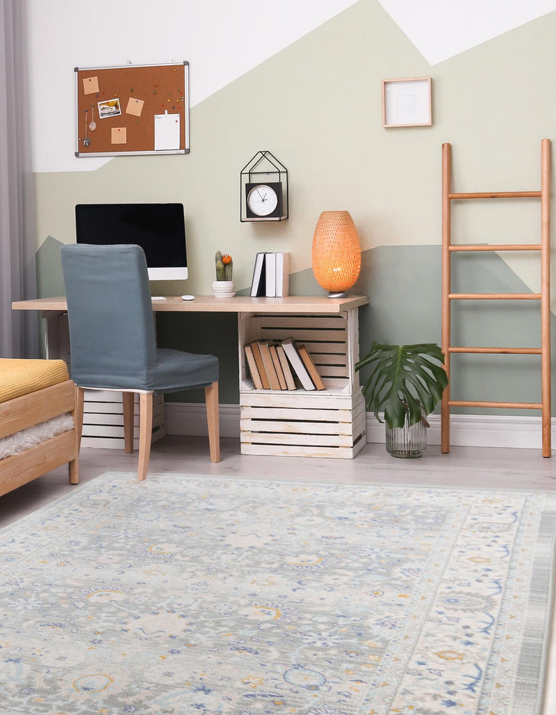 Savannah Series Collection Area Rug -  Beaufort Rectangle Cloud Gray  lifestyle 15