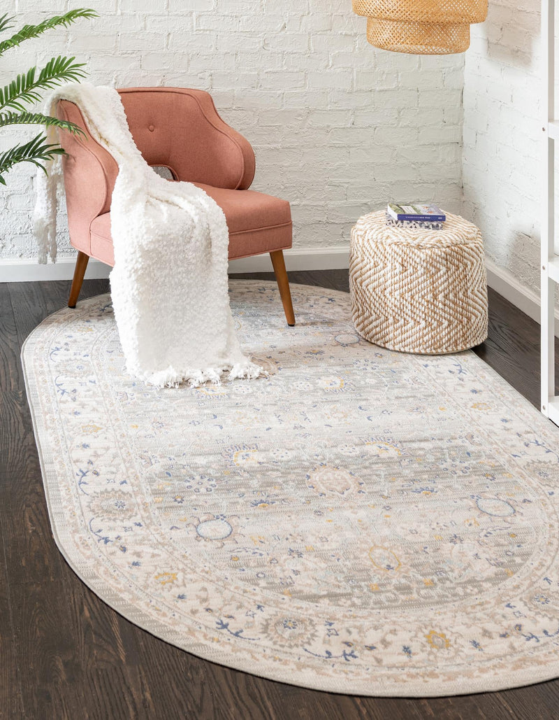 Savannah Series Collection Area Rug -  Beaufort Oval Cloud Gray  lifestyle 58