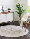 Savannah Series Collection Area Rug -  Beaufort Round Cloud Gray  lifestyle 94
