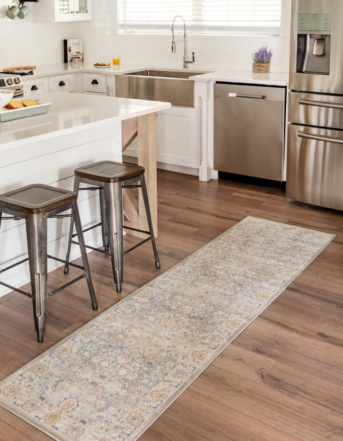 Savannah Series Collection Area Rug -  Beaufort Runner Cloud Gray  lifestyle 69