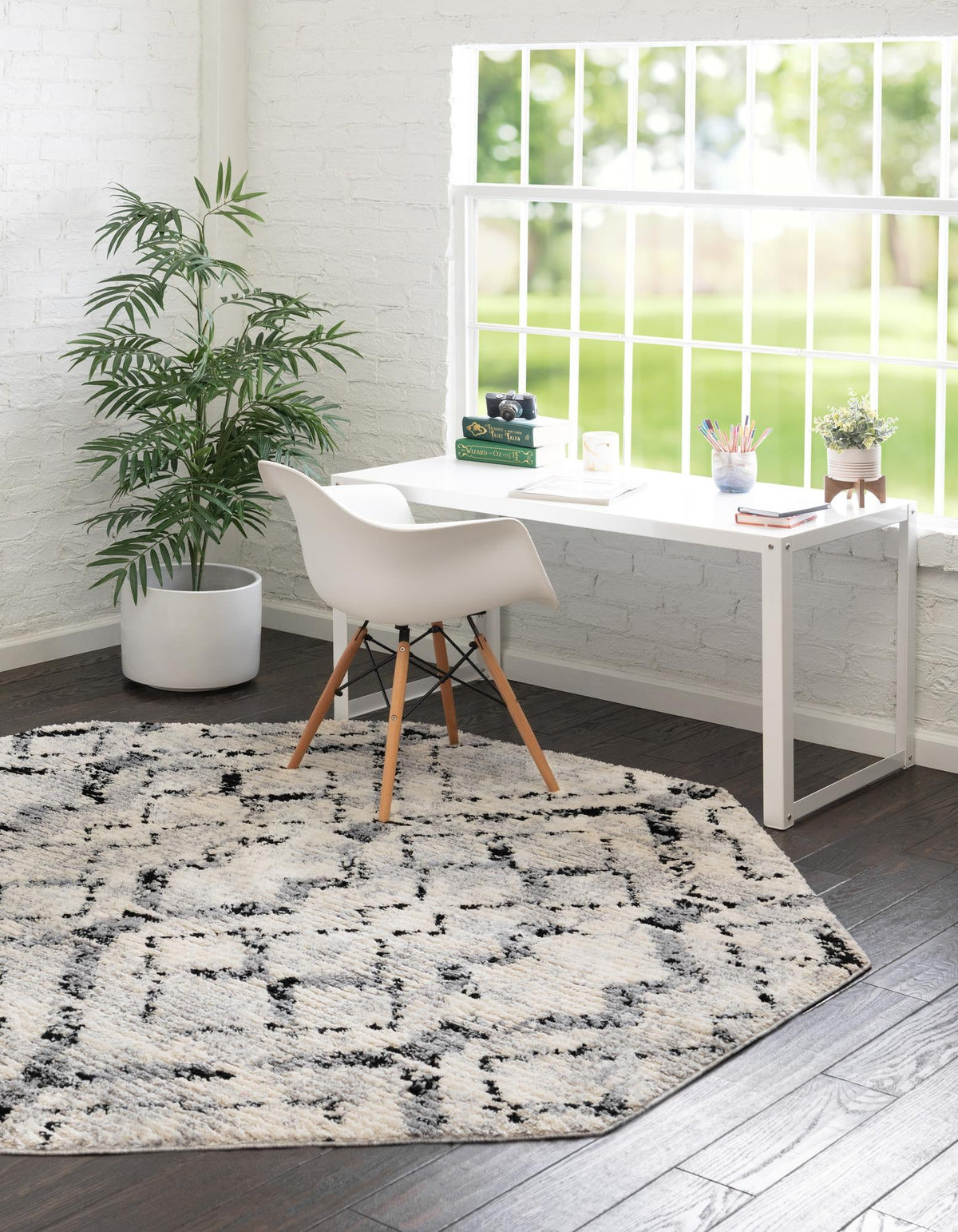 Santa Fe Trails Collection Area Rug - Canyon Octagon Ivory  lifestyle 57