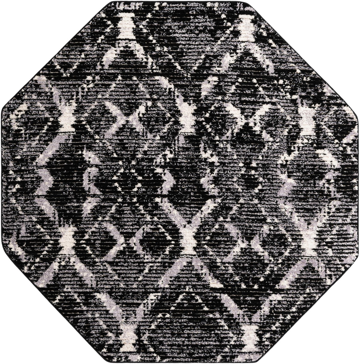 Santa Fe Trails Collection Area Rug - Canyon Octagon Black  lifestyle 53