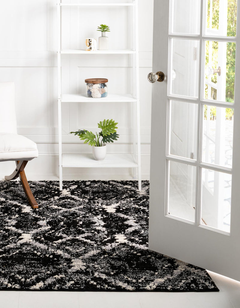 Santa Fe Trails Collection Area Rug - Canyon Square Black  lifestyle 64