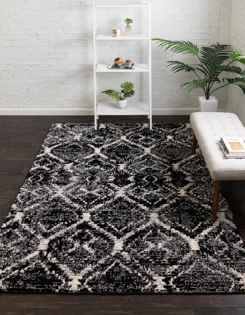 Santa Fe Trails Collection Area Rug - Canyon Rectangle Black  lifestyle 7