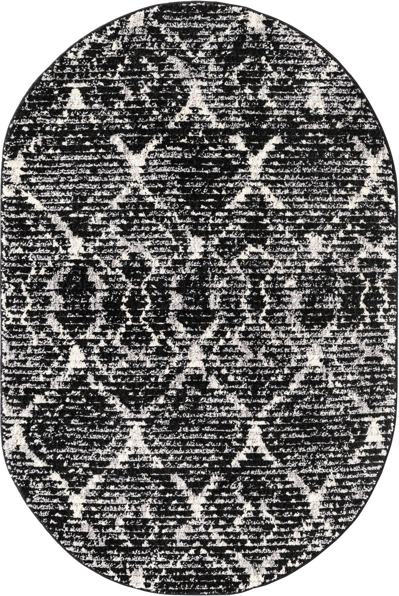 Santa Fe Trails Collection Area Rug - Canyon Oval Black  lifestyle 43
