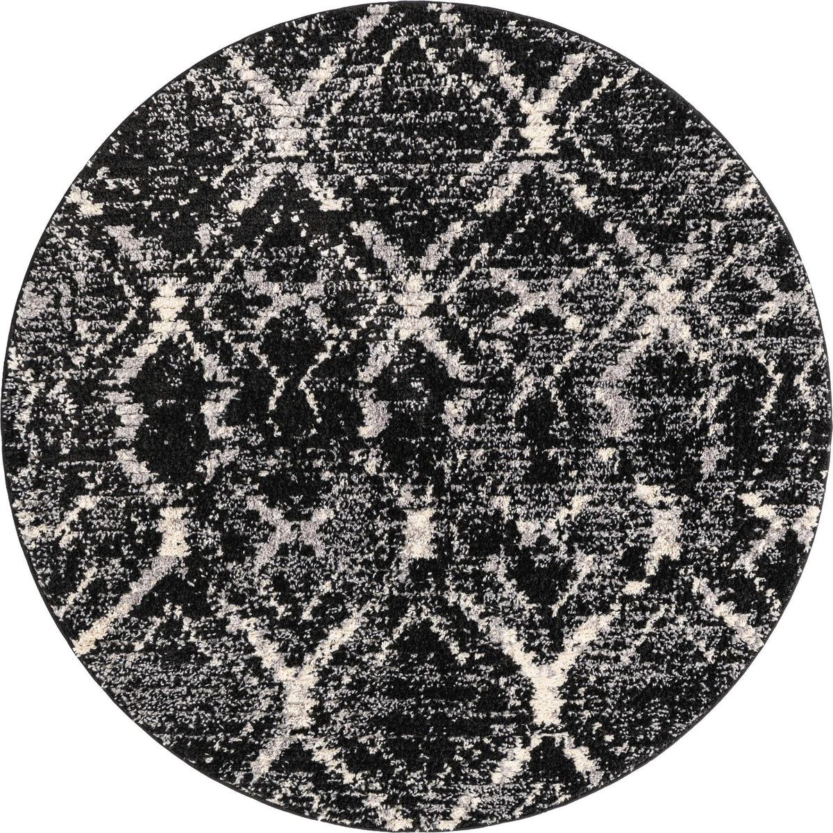 Santa Fe Trails Collection Area Rug - Canyon Round Black  lifestyle 44