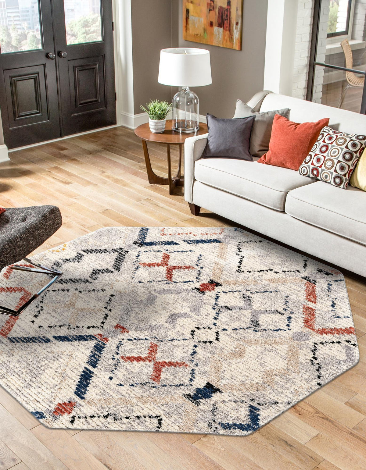 Santa Fe Trails Collection Area Rug - Canyon Octagon Multi  lifestyle 67