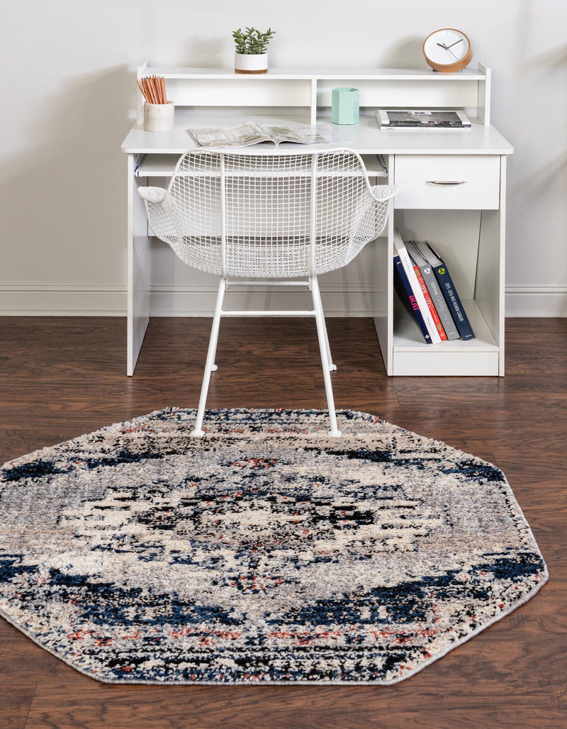 Santa Fe Trails Collection Area Rug -  Mesa Octagon Gray  lifestyle 63
