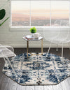 Santa Fe Trails Collection Area Rug -  Adobe Octagon Blue  lifestyle 43