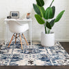 Santa Fe Trails Collection Area Rug -  Adobe Square Blue  lifestyle 26