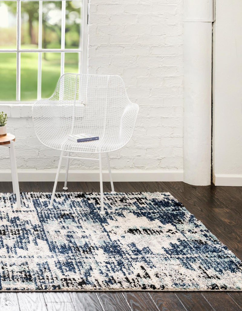 Santa Fe Trails Collection Area Rug -  Adobe Rectangle Blue  lifestyle 2
