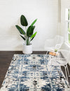 Santa Fe Trails Collection Area Rug -  Adobe Rectangle Blue  lifestyle 3