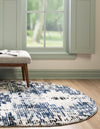 Santa Fe Trails Collection Area Rug -  Adobe Oval Blue  lifestyle 24