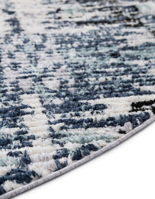 Santa Fe Trails Collection Area Rug -  Adobe Oval Blue  lifestyle 61